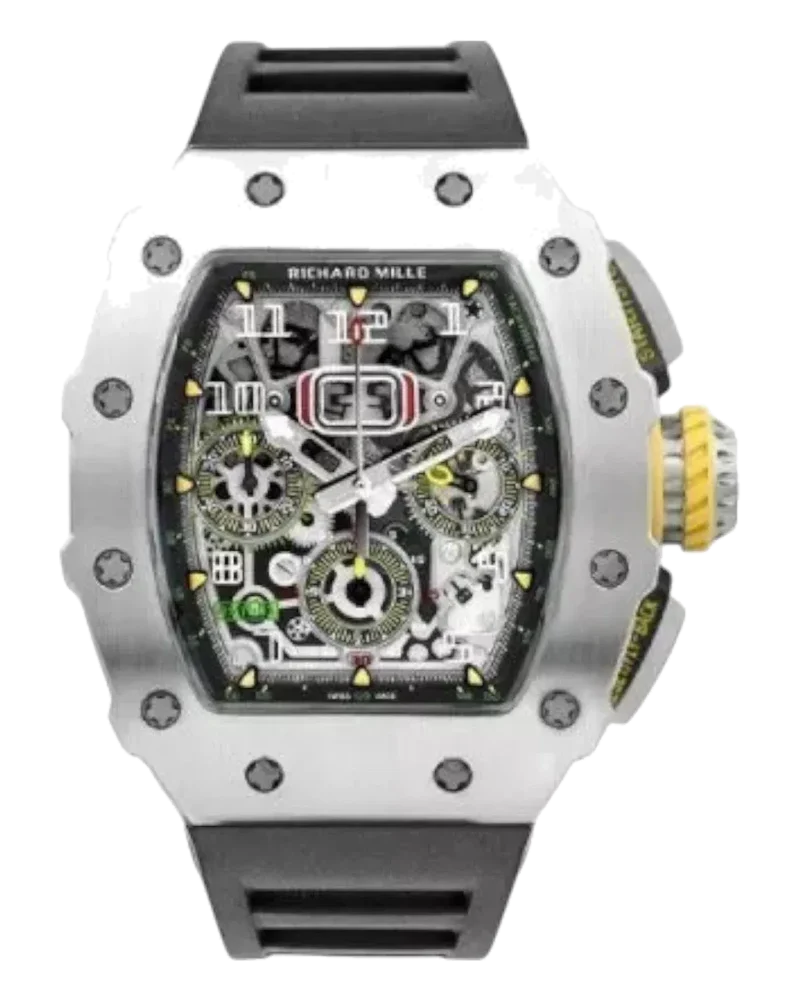 Richard Mille RM 011 Automatic Flyback Chronograph in Titanium on Black Rubber