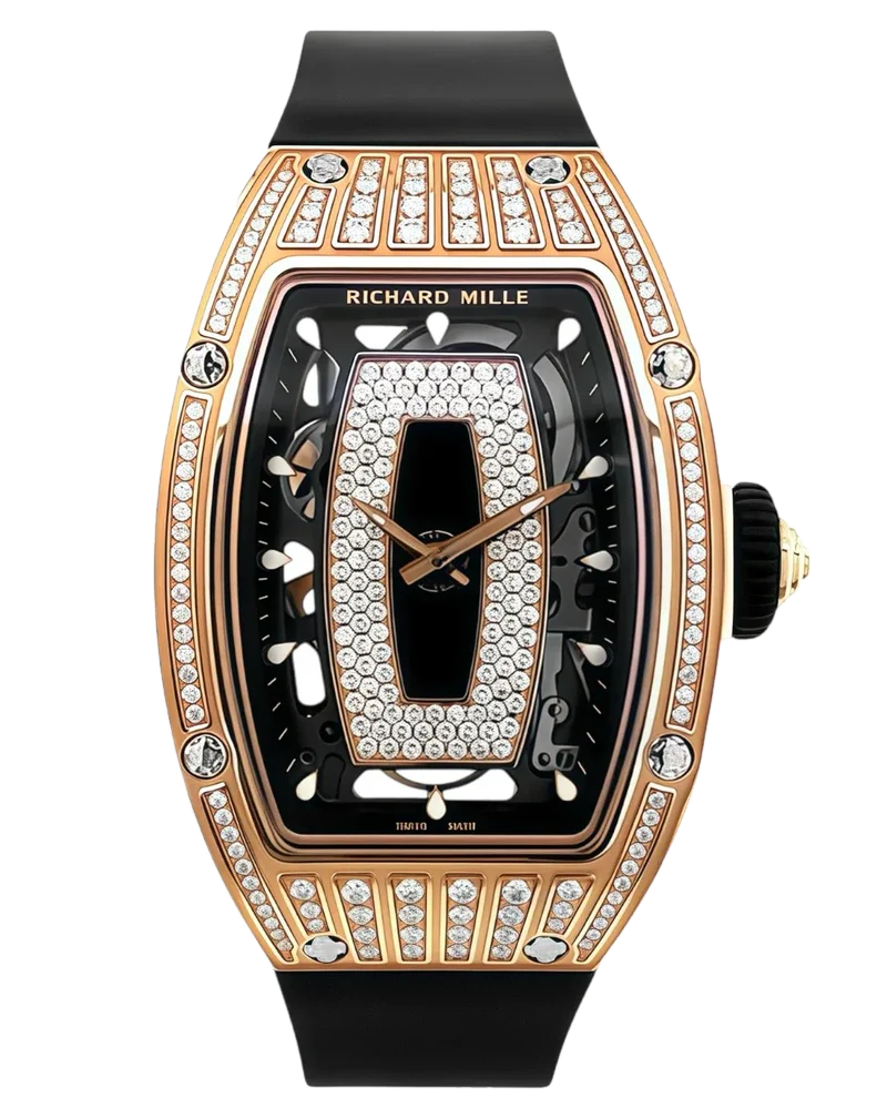 Richard Mille RM07-01 Rose Gold Medium Set Diamonds (Black Lips)