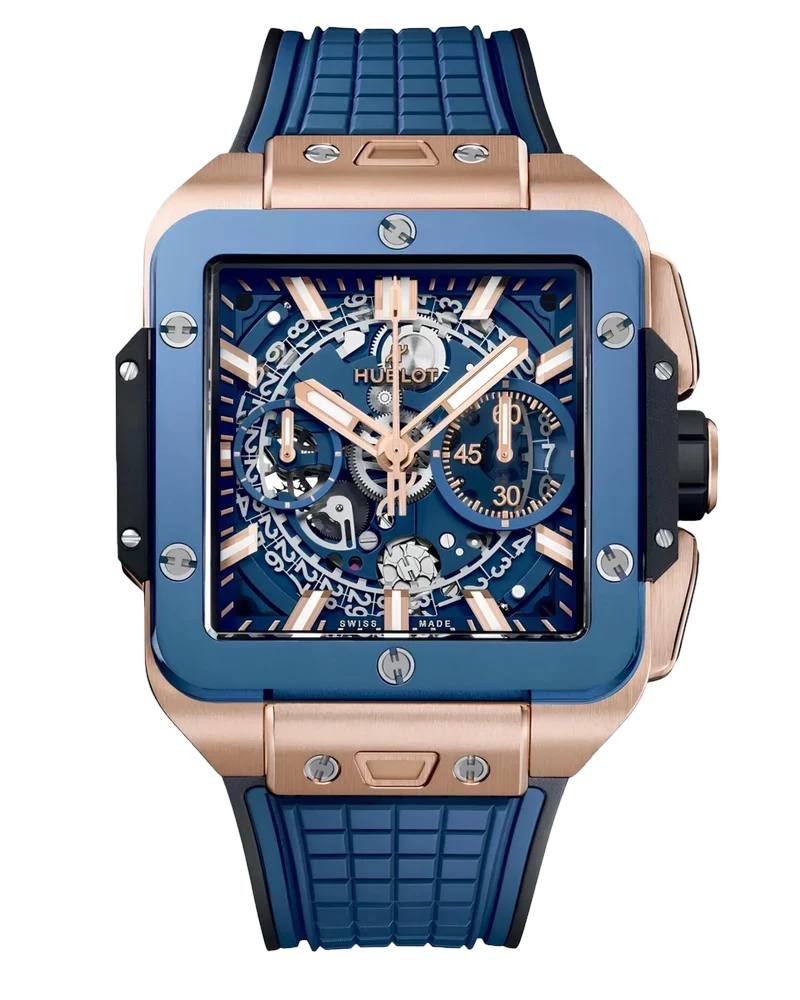Hublot Square Bang Unico King Gold Blue Ceramic 821.OL.5180.RX
