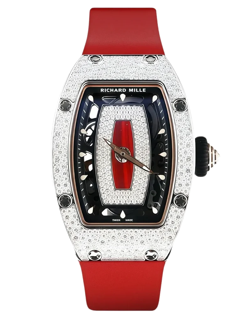 Richard Mille RM07-01 White Gold Snow Set Diamonds (Red Lips)