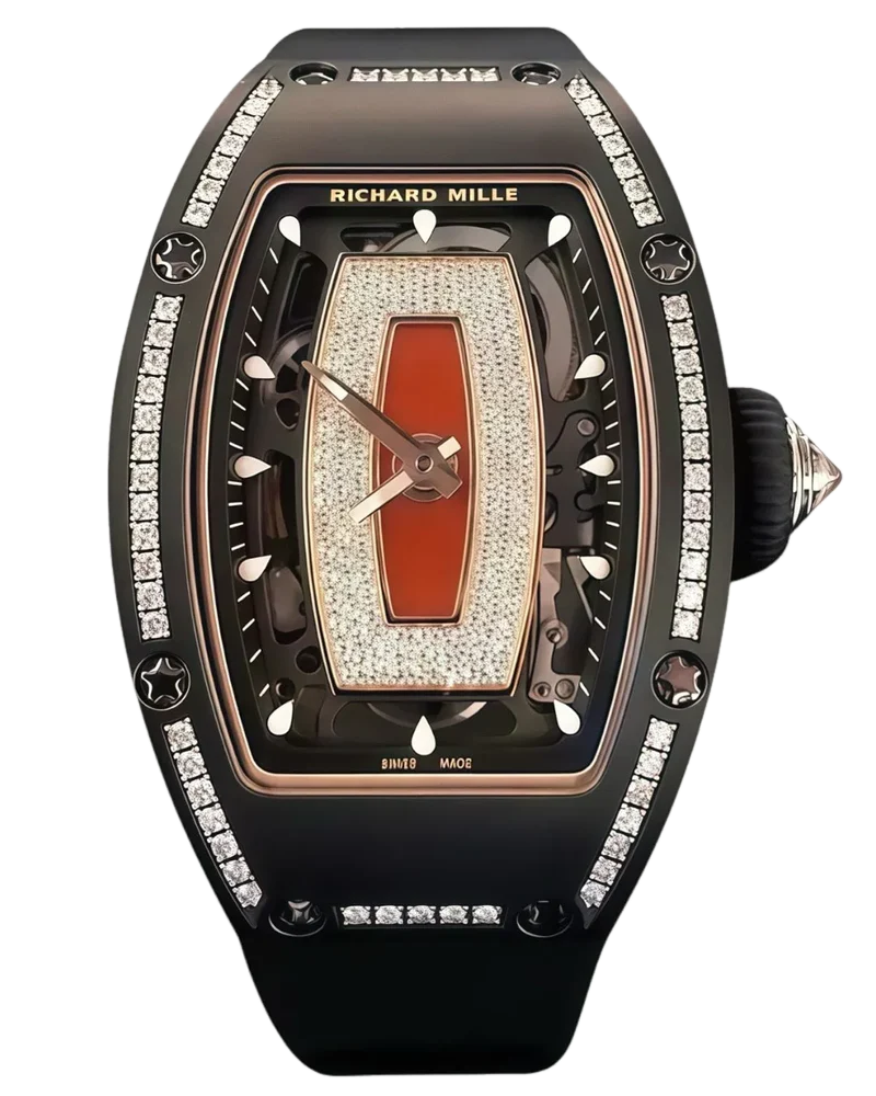 Richard Mille RM07-01 Black Ceramic 1 Row Diamonds (Red Lips)