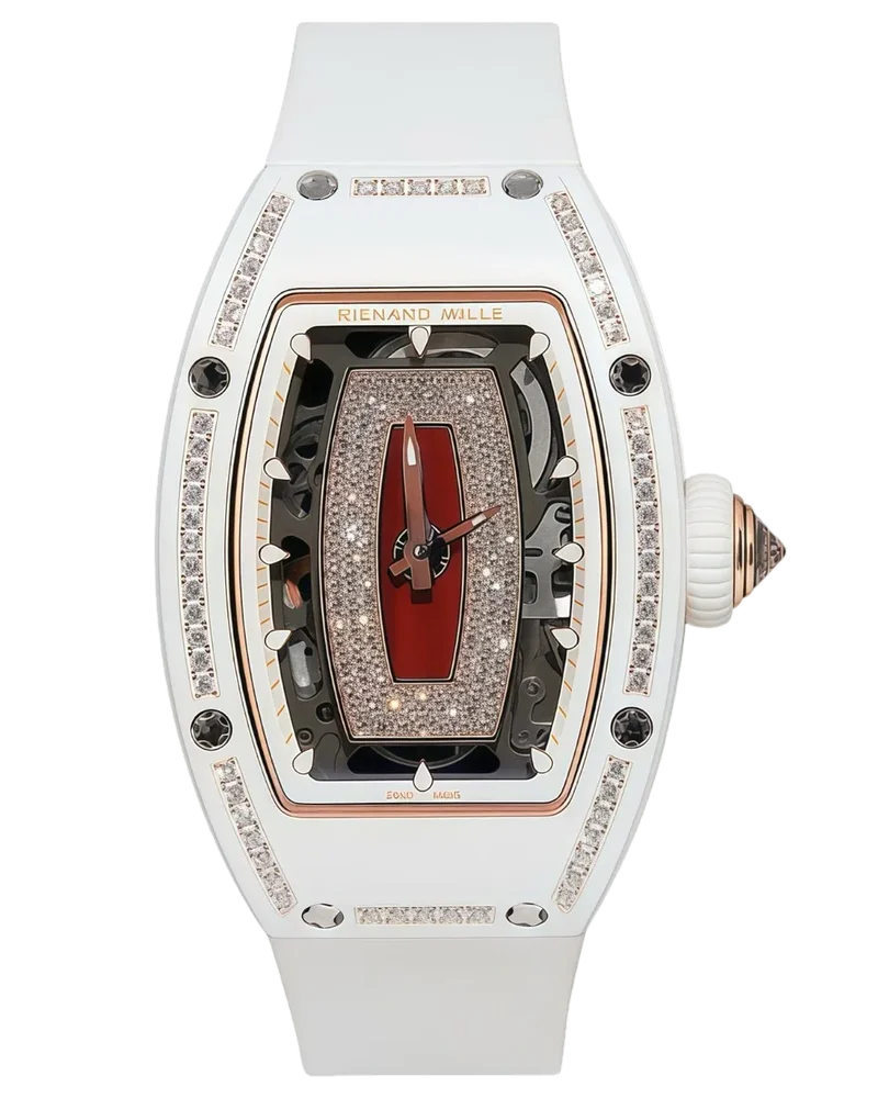 Richard Mille RM07-01 White Ceramic 1 Row Diamonds (Red Lips)