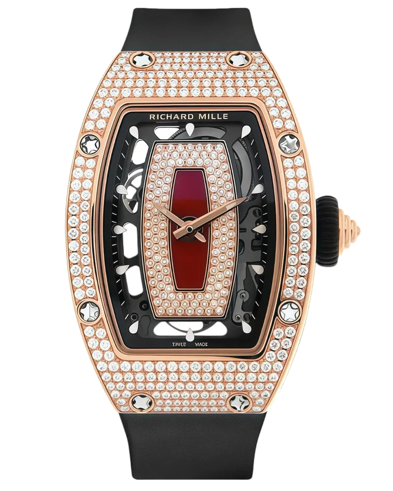 Richard Mille RM07-01 Rose Gold Full Set Diamonds (Red Lips)