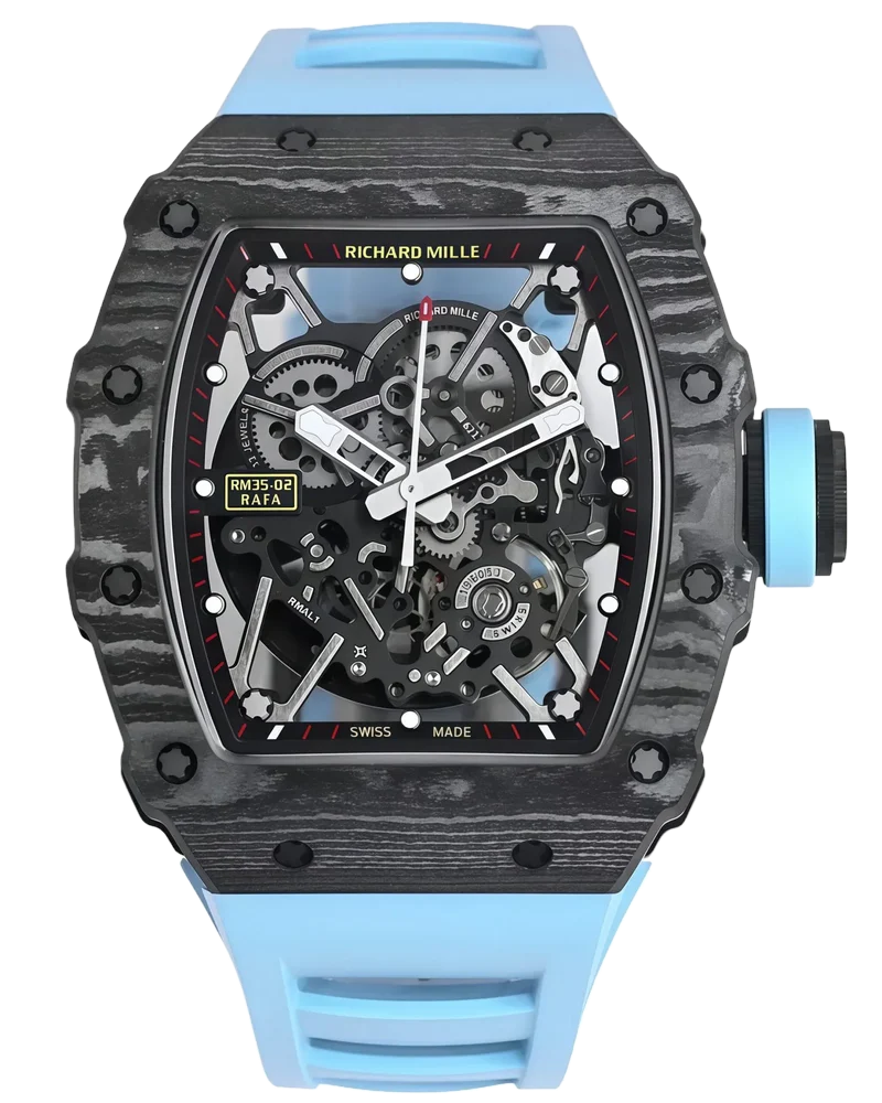 Richard Mille RM35-02 Imitation Watches Carbon Blue Wire BBR Factory 44mm