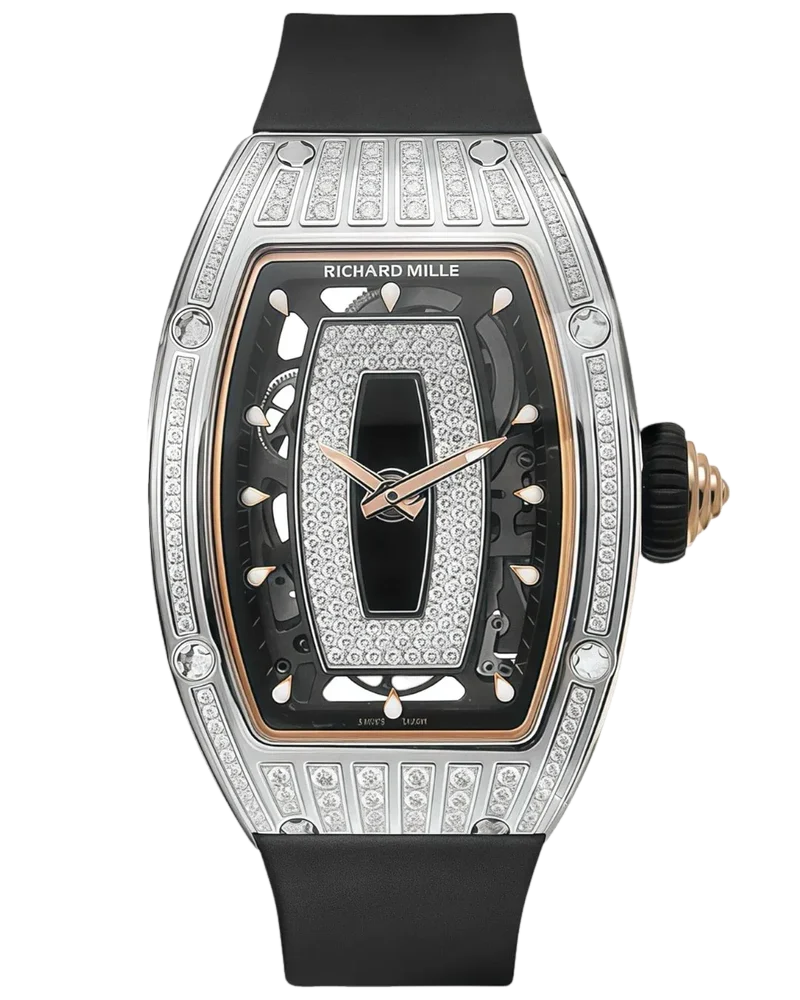 Richard Mille RM07-01 White Gold Medium Set Diamonds (Black Lips)