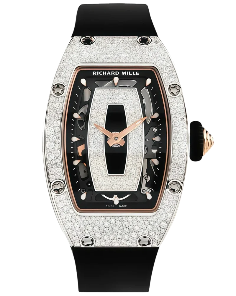 Richard Mille RM07-01 White Gold Snow Set Diamonds (Black Lips)